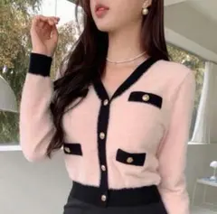 DAZY ピンク ブラック ニット