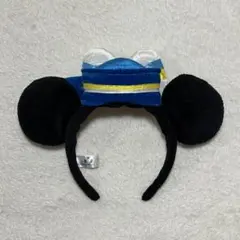 ディズニー ミニー カチューシャ ドナルド風 リボン 青 白 イエロー