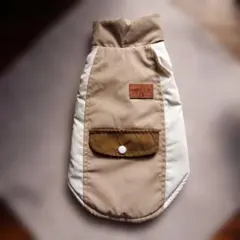 と*ろ様 数秒試着のみ❗SNOOPY 防寒犬服 ベージュ・ホワイト【S】