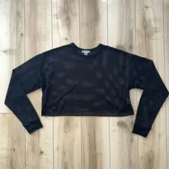FOREVER 21 ブラック メッシュ クロップド丈 Tシャツ XSのサムネイル