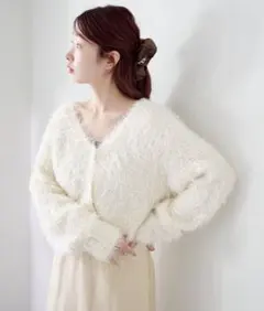 Kastane■新品■グロスシャギーカーディガン カスタネ ショート丈 ニット