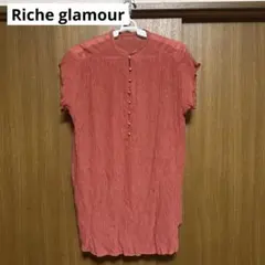 Riche glamour リシェグラマー ブラウス レーヨン 袖フリル Mのサムネイル