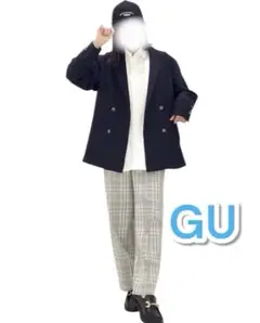 【廃盤】GU ダブルブレストブレザー L ネイビー 卒業入学入社