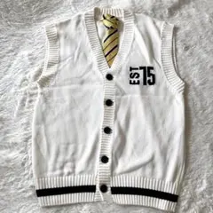美品⭐︎ZARA⭐︎ザラ⭐︎コットン⭐︎ニットベスト⭐︎カレッジロゴ⭐︎女性にも