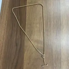 ゴールドメッキ ボールチェーンネックレス Tバー留め具⭐︎新品未使用⭐︎