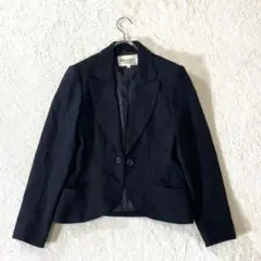☆【ミスアシダ】7 黒 ジャケット ウール生地 カシミヤ混 春秋冬 オフィス