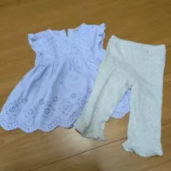 petit main 薄紫色チュニック120サイズとスパッツ130サイズセット