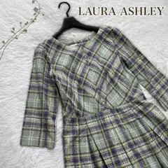LAURA ASHLEY ローラアシュレイ ワンピース グリーン L チェック柄のサムネイル