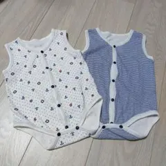 70サイズ　ベビー　肌着　未使用に近い　美品　男の子　マリン柄　2枚セット