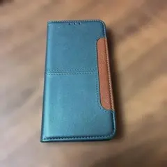 iPhone14用ケース 手帳型 カードポケット付き ブルー