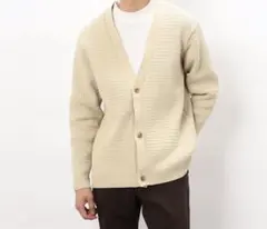 【新品未開封】コムサイズム　ワッフル編みカーディガン M