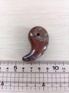 아오모리 쓰가루 금석 재스퍼 국산 광물 곡옥 연마 루프 타이 상태좋음
