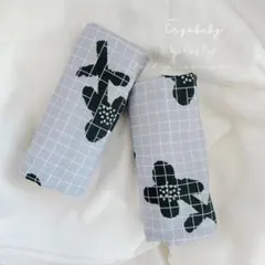 フラワーチェック　よだれカバー　エルゴタイプ　抱っこ紐カバー