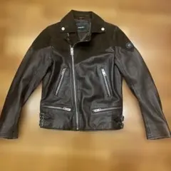 DIESEL ブラウン レザーライダースジャケット