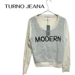 B0401新品6200円TURNO JEANA長袖ウールニットセーター　カジのサムネイル