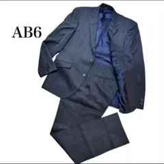 【美品】TAKA-Q　タカキュー　スーツセットアップ　AB6　チェック　紺