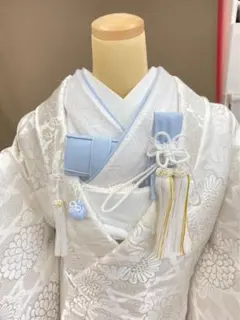 豪華♢振袖用 新品未使用□成人式□袋帯／白系 花柄 金花 前撮り