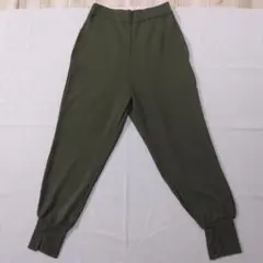 スリットリブパンツ パンツ レディース ボトムス ロング　ダークカーキ　美品