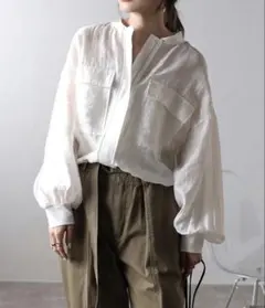 Bonjour Sagan リネン混スラブ シアーショートブルゾン