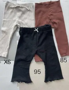 韓国子供服　ベビーレギンス　3点 フレアパンツ 裾フリルレギンス80〜95cmのサムネイル