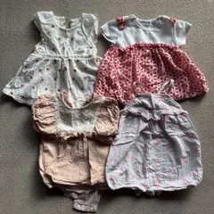 【まとめ売り】70〜80cm花柄ロンパース　プティマインべべアプレZARA