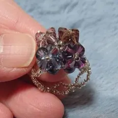 【1点限り】ハンドメイド　ビーズリング　秋カラー