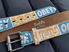 OBEY オベイ レザーベルト牛革 総長さ114CM 幅3,7CM