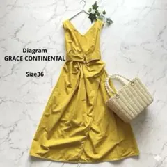 美品 ダイアグラム グレースコンチネンタル ベルト付 シャツワンピース