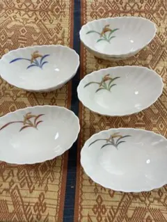 가란샤 小鉢 5개 세트 난초 모양