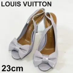 LOUIS VUITTON リボン ハイヒールサンダル ラベンダー 23cm 紫のサムネイル