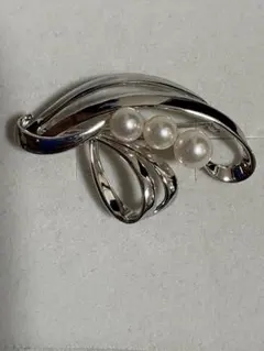 MIKIMOTO シルバー 希少 ベビーパール あこや 真珠 ブローチ 0226