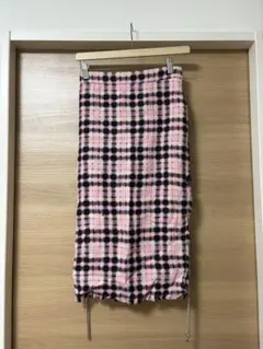 MSGM ピンク チェック柄 タイトスカート チェーン装飾のサムネイル