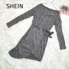 ア*ー様 シーイン ワンピース ドロップショルダー ハイウエスト ミニ丈 デコル