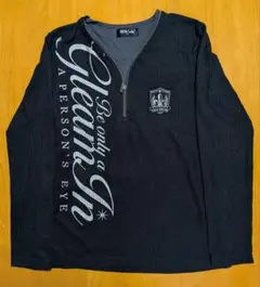 Mサイズ ブラック 重ね着風 長袖カットソー