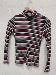 【希少/USA製】BASIC EDITIONS マルチボーダー タートルニット