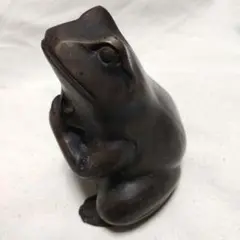ブロンズ製 考えるカエル 置物のサムネイル