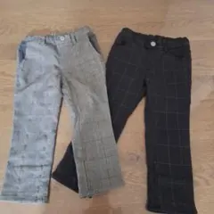 THE SHOP TK チェック柄長ズボン 100cm 2点セット