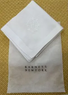 BARNEYS NEW YORK イニシャル　ハンカチ　H 綿100% 白のサムネイル