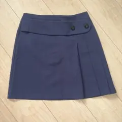 ASOS ネイビー プリーツ ミニスカート