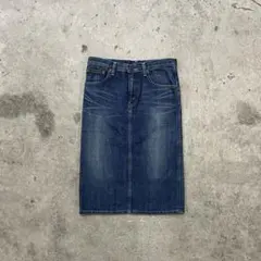 日本製 Levi's リーバイス デニムスカートフェード W24 膝下 古着のサムネイル