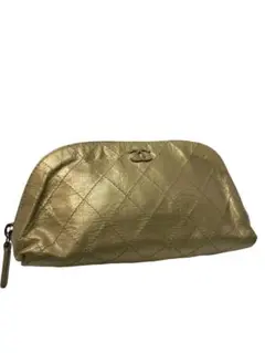 GUCCI グッチ クレストロゴ メタリック レザーショルダーバッグ 