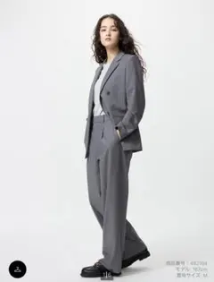 ユニクロ　タックワイドパンツ　Sサイズ　丈眺め