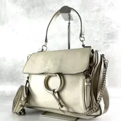 クロエ フェイ2way ショルダーバッグ アイボリー色