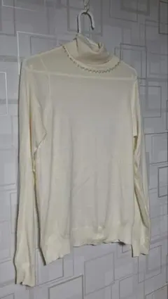 【値下】アイボリー タートルネック ニット LLサイズ