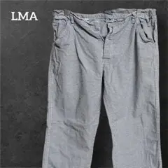 LMA [46] 네이비 블루 화이트 하운드투스 스트레이트 팬츠 100% 면 캐주얼 오버롤 패턴