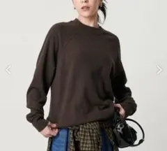 BEAUTY&YOUTH コットン ラグランスリーブ スウェットプルオーバー