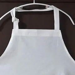 ※※長めのエプロン　※※白の小花柄コットン生地　※※ハンドメイド
