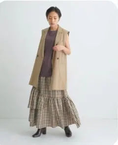 CADUNE 柄フロントスリットパンツ ブラウン 美品 - メルカリ