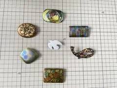 ③【未使用】ヴィンテージ 七宝焼 ブローチ 7点 帯留めにも 金彩 昭和レトロ