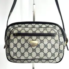 希少 ✨ オールドGUCCI ショルダーバッグ グレー オールレザー 希少 ✨ オールドGUCCI ショルダーバッグ グレー オールレザー